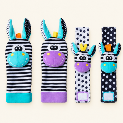 Montessori Wrist & Foot Rattle Set, Blue & Purple