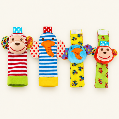 Montessori Wrist & Foot Rattle Set, Monkey Set