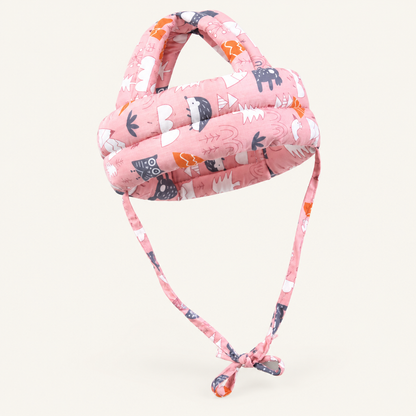 Soft padded baby cap, pink forest
