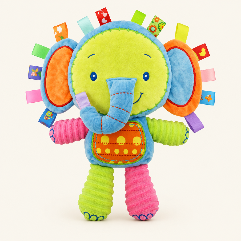 Tag plush rattle, elephant