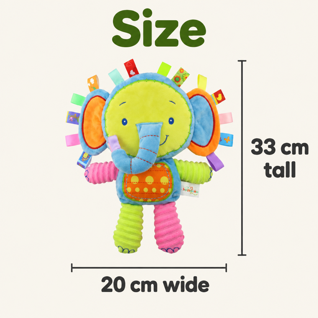 Tag plush size: 33 cm tall and 20 cm wide
