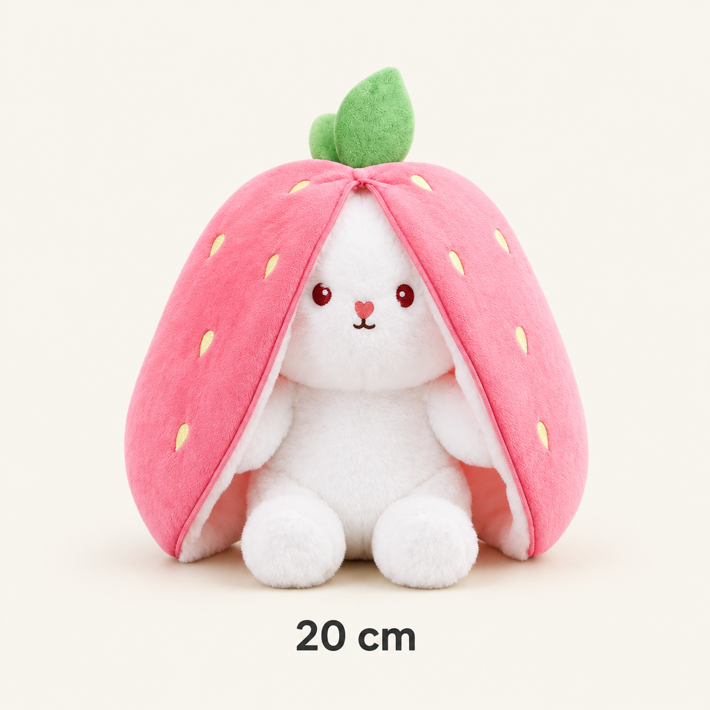 Strawberry bunny plush, 20 cm