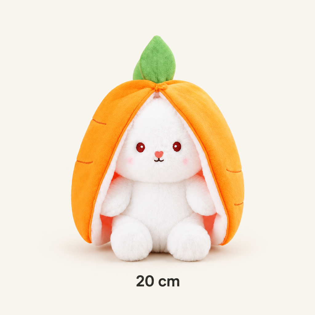 Carrot bunny plush, 20 cm