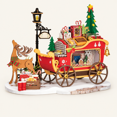 Wooden 3D Christmas Reindeer Sleigh Kit