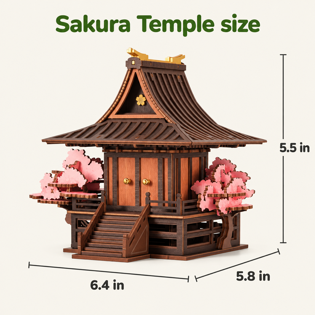 Sakura Temple size: 6.4 x 5.8 x 5.5 inches