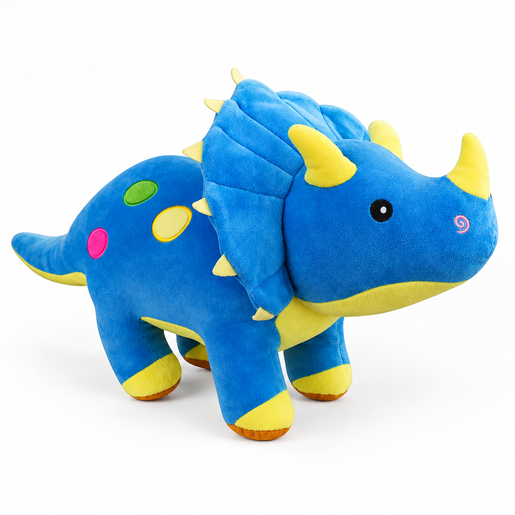 Blue Triceratops plush