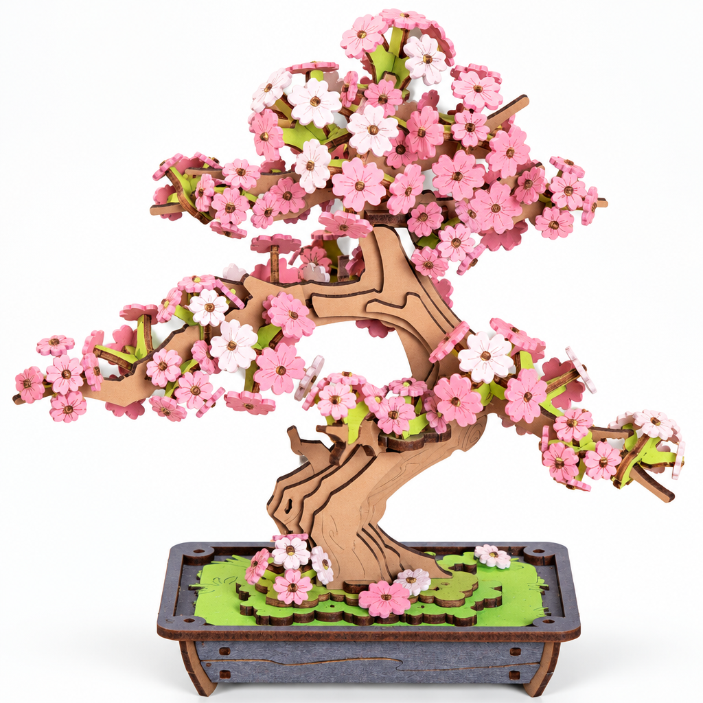 Wooden 3D sakura bonsai kit