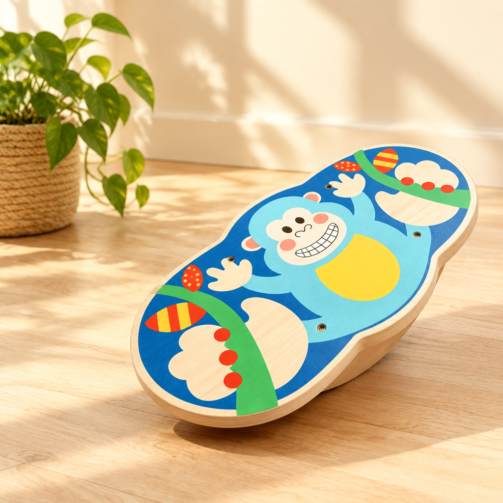 Wooden monkey balance board
