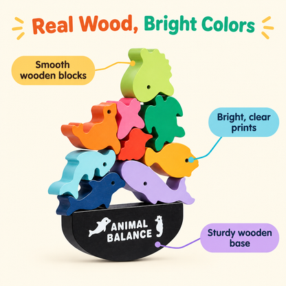 Real wood balance blocks features