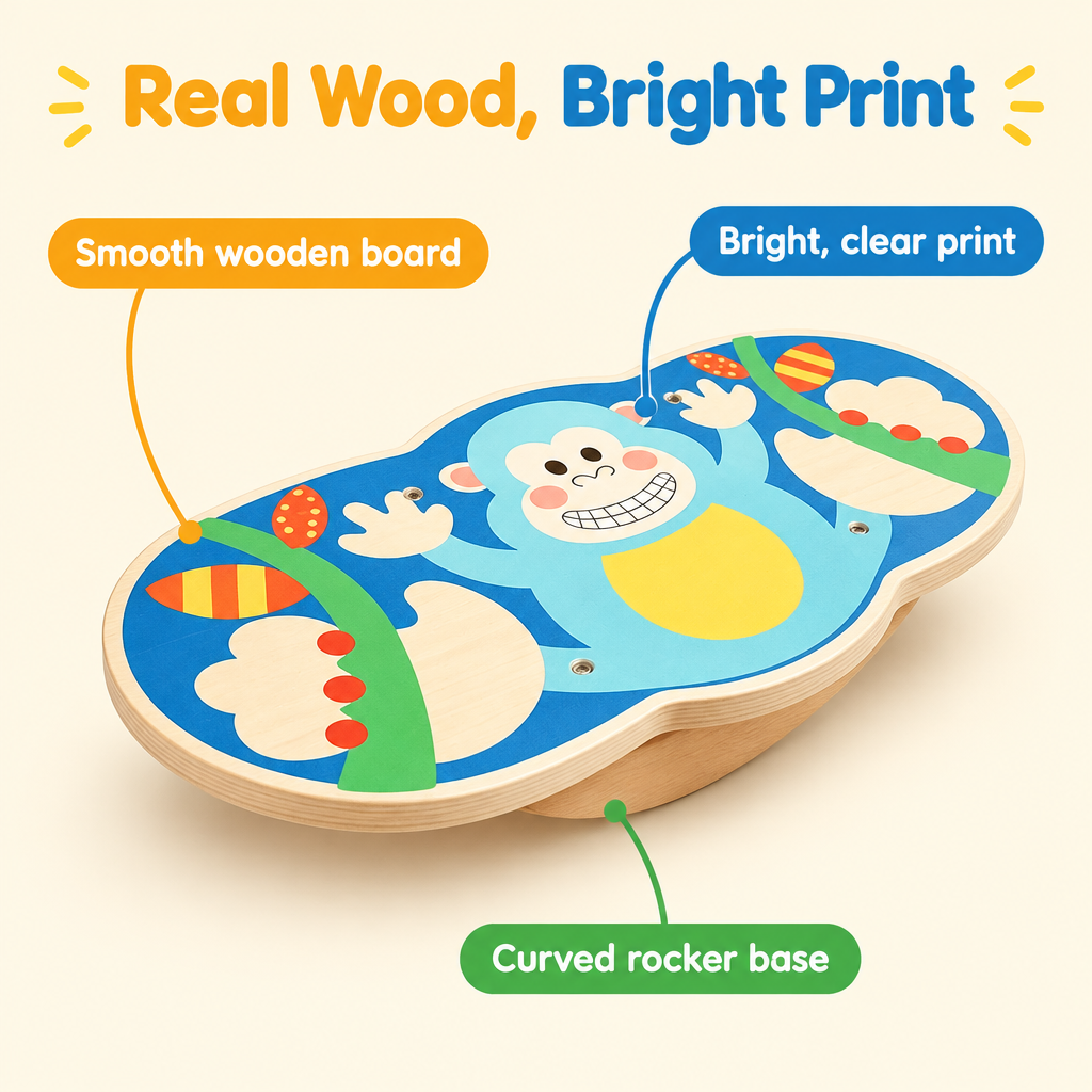 Real wood balance board features