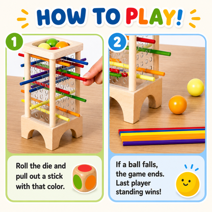 Montessori Wooden Stick Drop Game